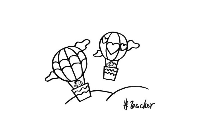 步骤11：最后把热气球的周围在布置一下。