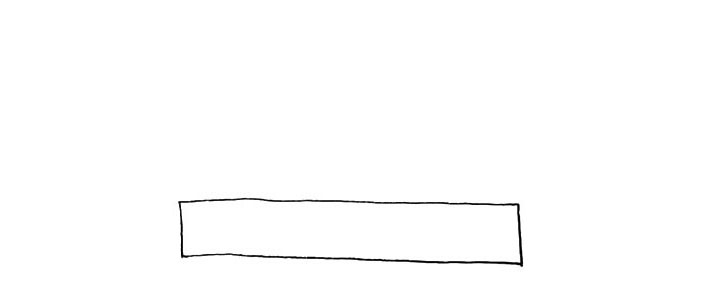 步骤1：首先在纸张的底部画出一个长方形。