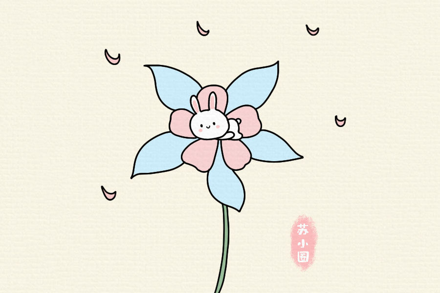 简简单单的一组小兔子简笔画图片-图1