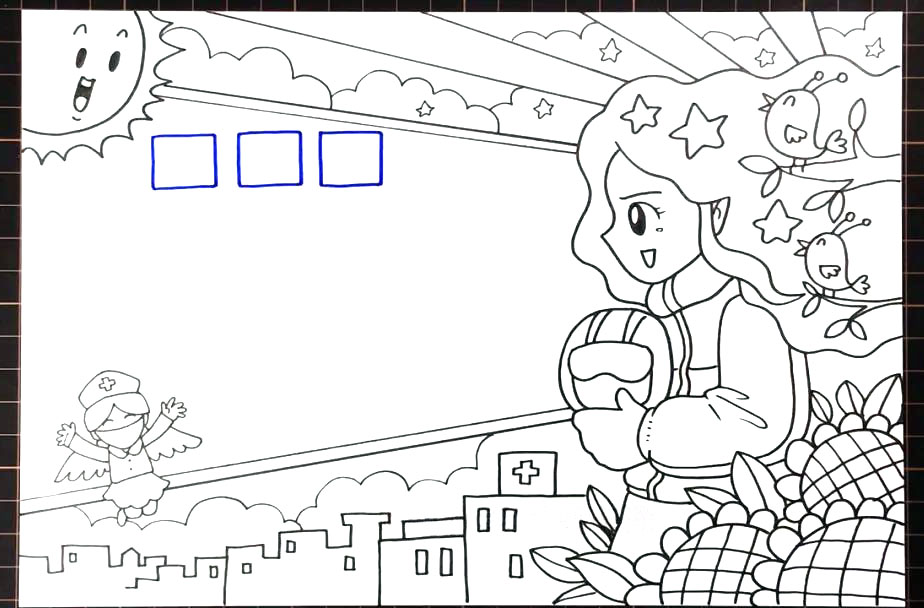 2020年女神节手抄报教程，致敬抗击病毒的医护女神们-图5