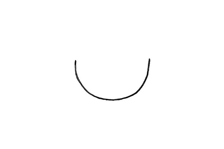 步骤1：首先我们画出一条弯曲的弧线。