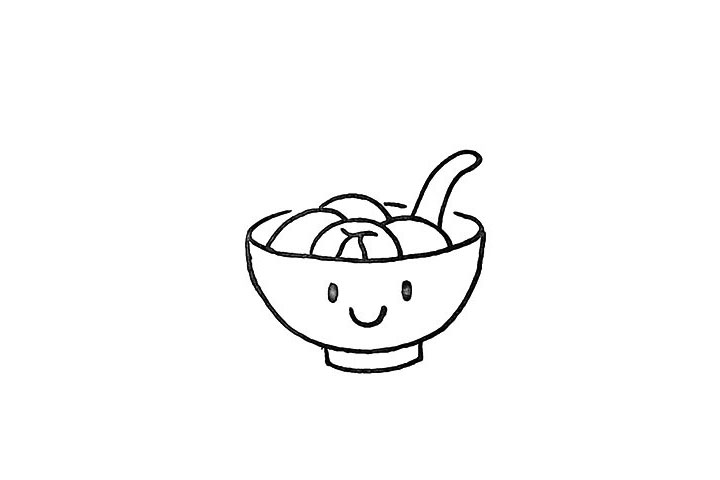 步骤6：我们在给它画上可爱的表情。