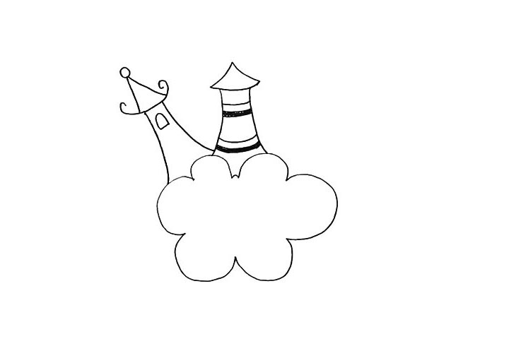 步骤6：再在城堡的墙壁上湖上一扇小窗户。