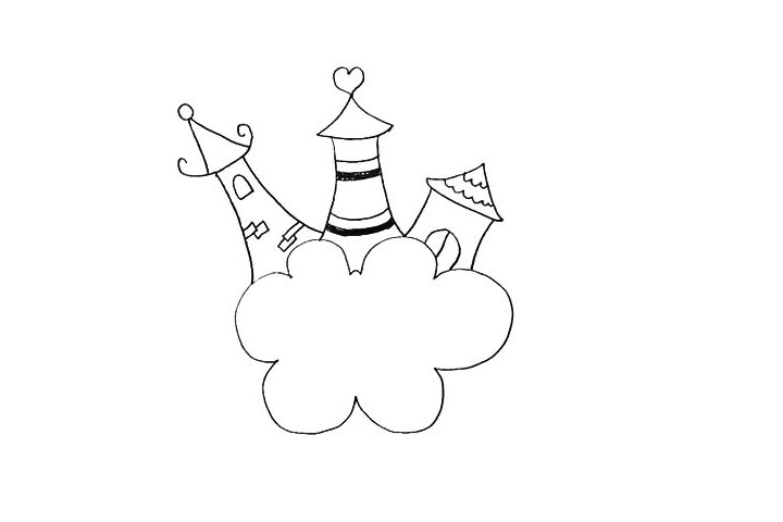 步骤11：接着我们在墙壁上画上一扇拱形的门。