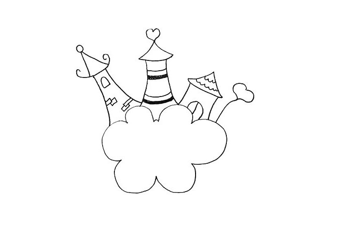 步骤12：接着我们在右边画上一个心形的小花。