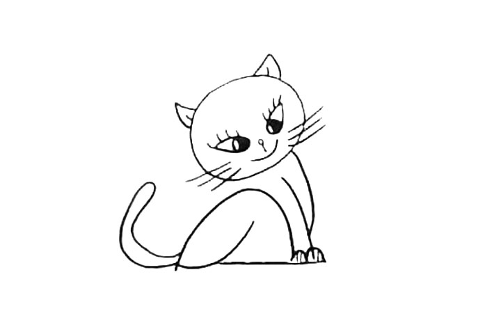 步骤6：后面还有一个弯弯长长的大尾巴。