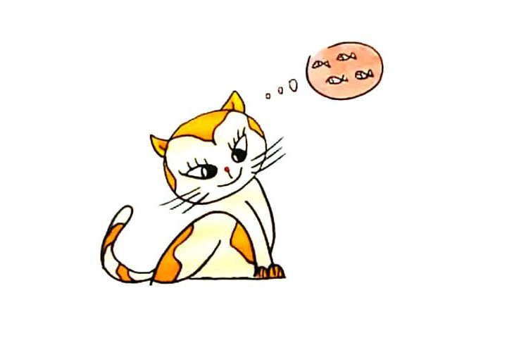 小花猫简笔画画法步骤