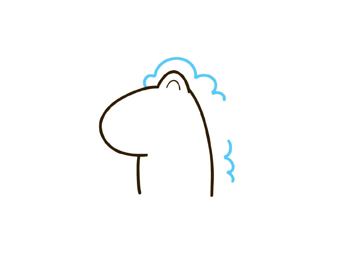 步骤3：画好多波浪线。