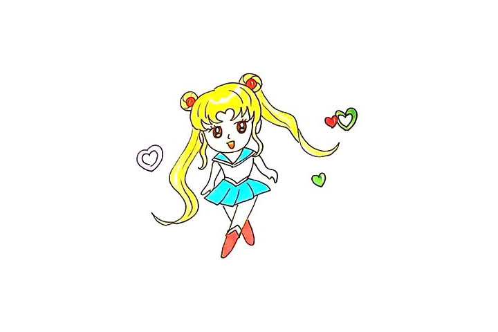 美少女战士简笔画画法步骤