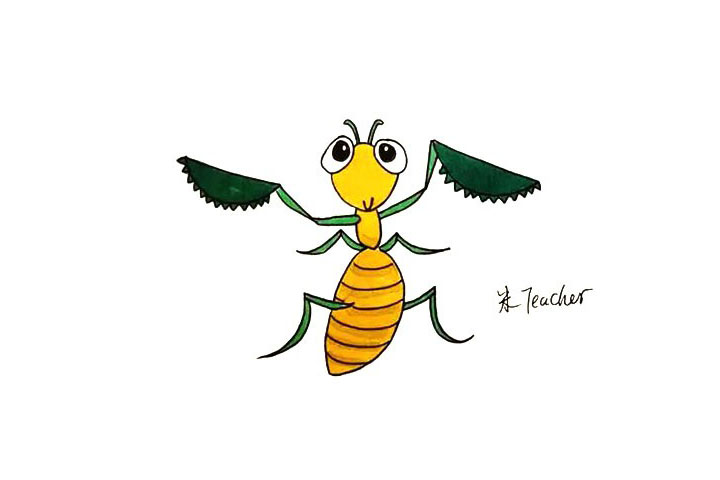 螳螂简笔画画法教程