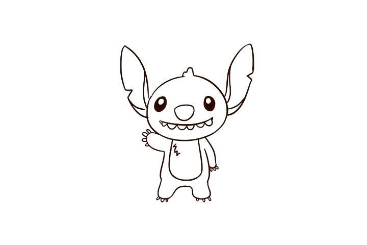 史迪奇简笔画教程-图7