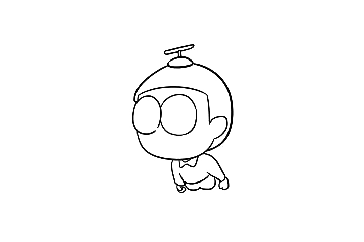 大雄简笔画画法步骤-图6