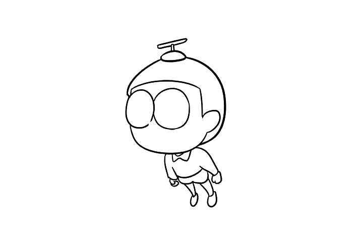 大雄简笔画画法步骤-图7