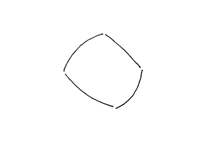 步骤1：先画上一个有缺口的四方形。