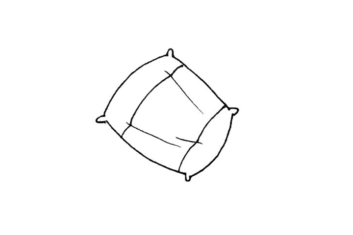 步骤3：中间画上一些褶皱，也可不画，再加上横的条纹。