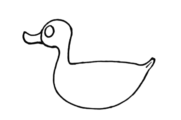 步骤3：画出鸭子的眼睛和嘴巴。