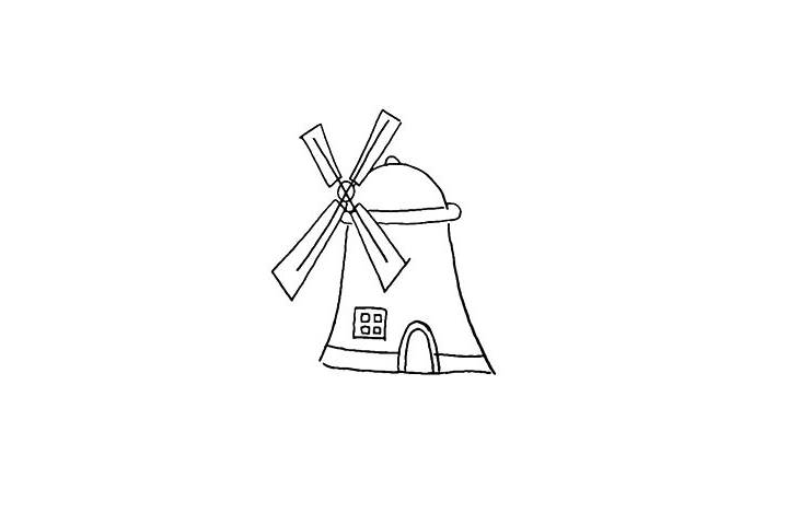 步骤6：再把它的门窗画出来。