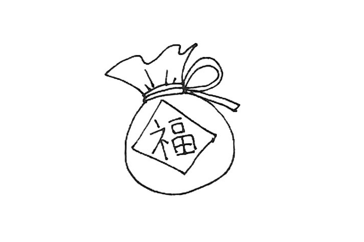 步骤6：然后再画上一个菱形，以及用短线画上褶皱。