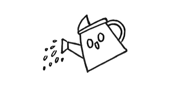 步骤5：在喷嘴处画些水滴吧。