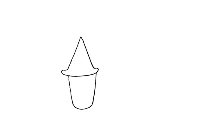 步骤2：再用一个圆柱形画出它的房身部分。