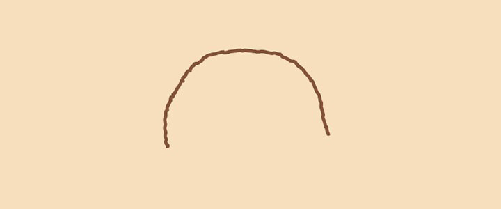 步骤1：一根波浪线，变变变，变成帽子。