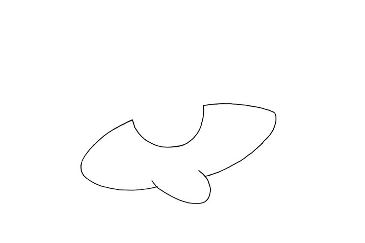 步骤3：在缺口处画出飞机的机翼。
