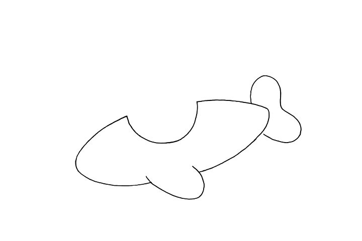 步骤4：以及飞机爱心形的尾翼。