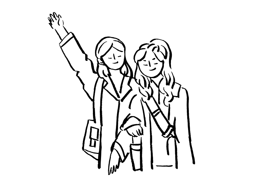 闺蜜线稿简笔画-图5