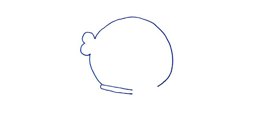 步骤2：接着画头部轮廓。