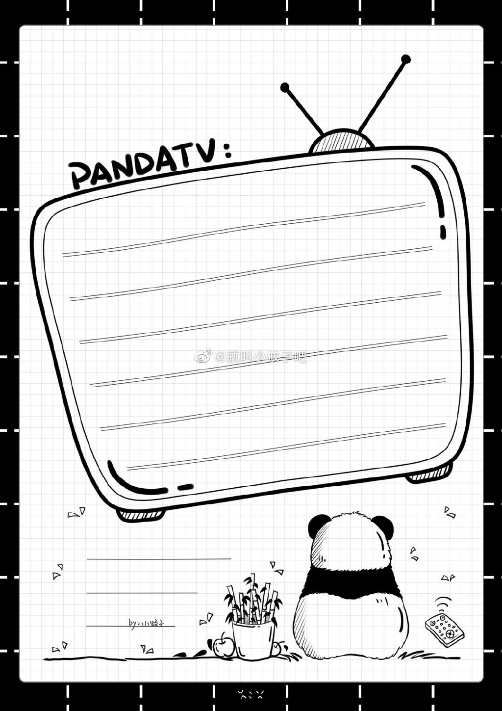 熊猫主题的手抄报排版-图1