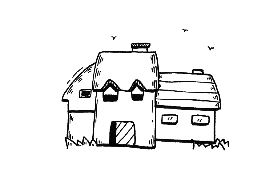 一组可爱小房子简笔画图片-图1