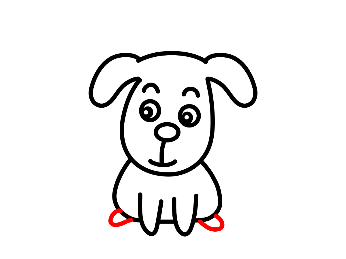 小黄狗简笔画画法教程-图7