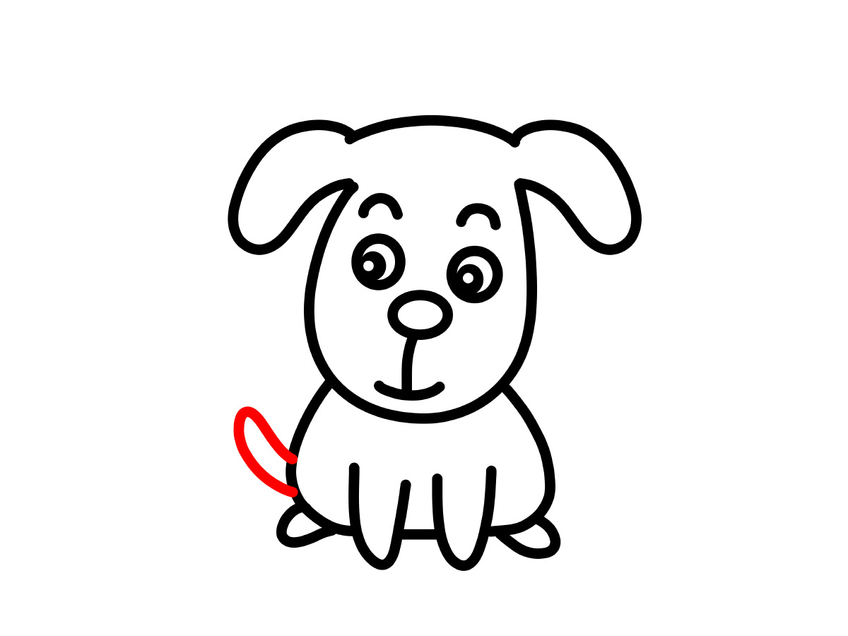 小黄狗简笔画画法教程-图8