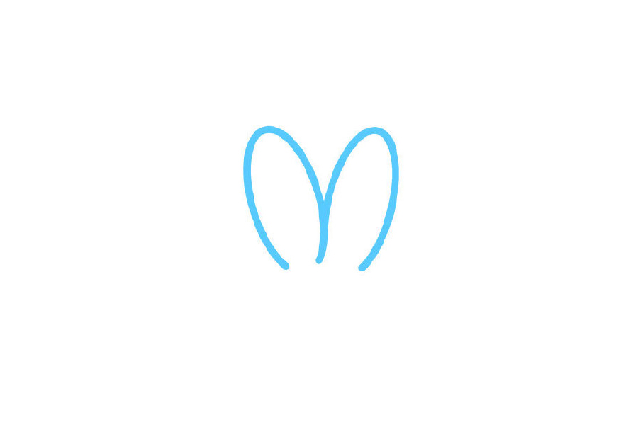 步骤1：画一对耳朵。