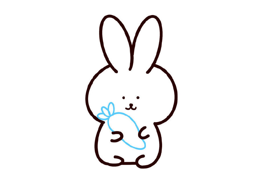 步骤5：画可爱的萝卜。