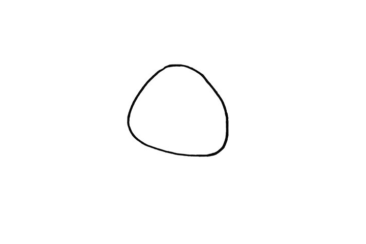 步骤1：首先勾勒出一个不规则的圆形。