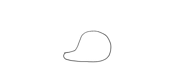 步骤1：首先用线条画一个不规则的形状。