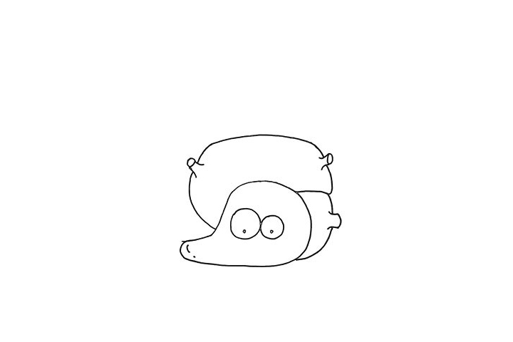 步骤4：然后画出上方的螺壳.同样画出螺刺。