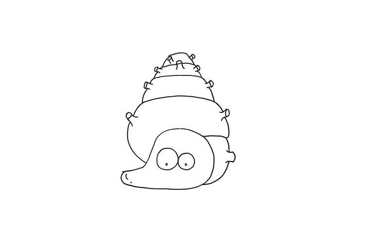 步骤5：我们在上方多画出一些螺层。