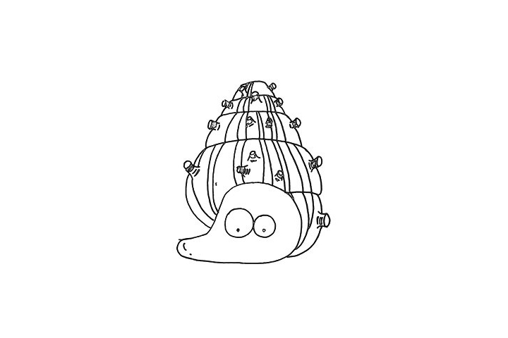 步骤6：注意细节.然后用线条给它画满纹理。