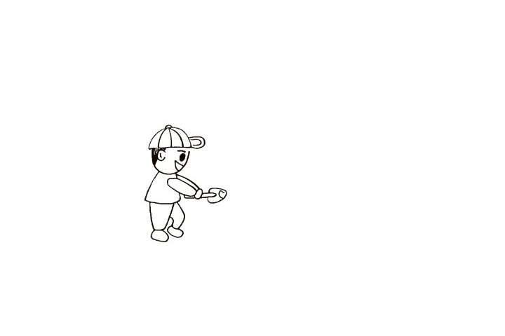 步骤5：还有他迈开的双腿。