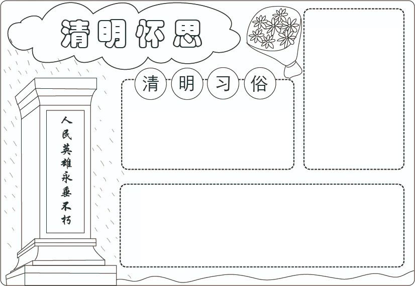 清明节的习俗手抄报模板-图3