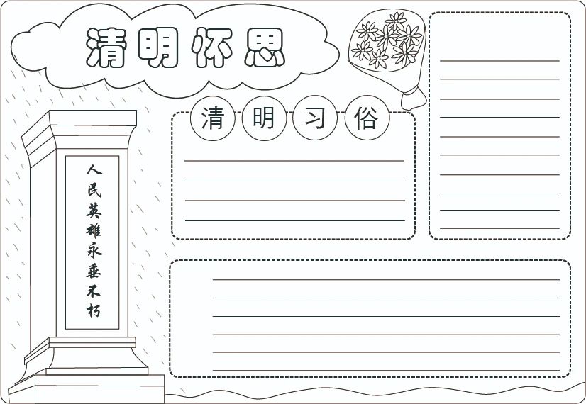 清明节的习俗手抄报模板-图4