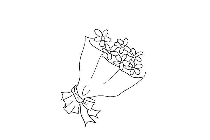 步骤4：还有上面的花朵也画出来.多画出一些花朵。