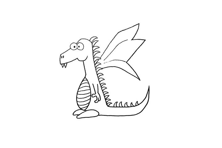 步骤11：还有它的翅膀也勾勒出来。