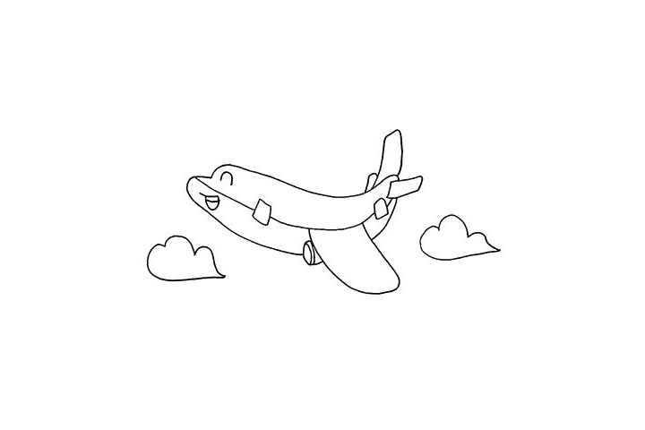 步骤6：在周围的空白处画上漂亮的云朵。