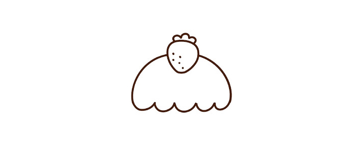 草莓蛋糕冰淇淋简笔画教程-图2