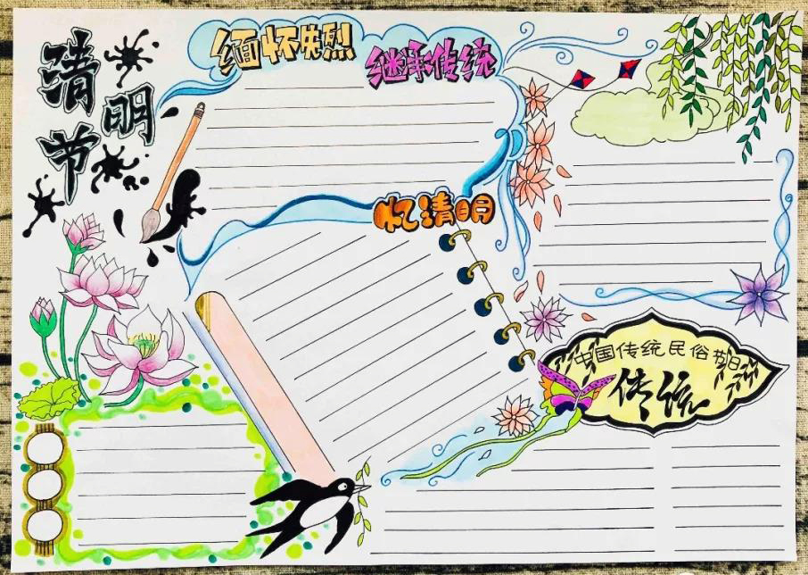 清明节缅怀先烈继承传统手抄报-图7