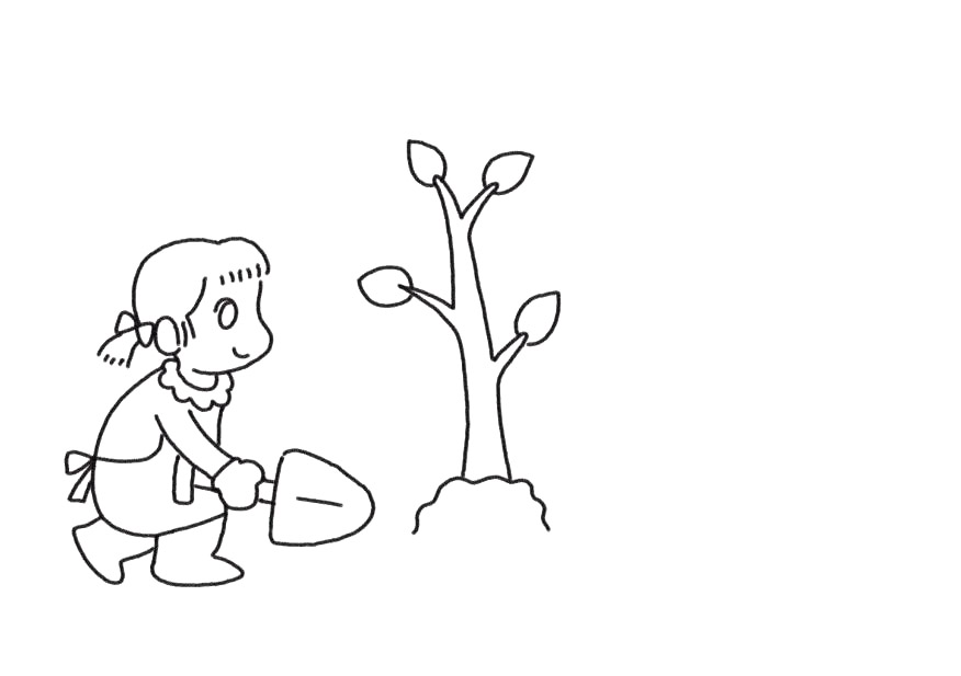 植树快乐简笔画步骤-图3