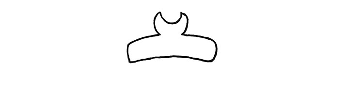 步骤1：首先画沙和尚头的头箍.注意头箍的画法。